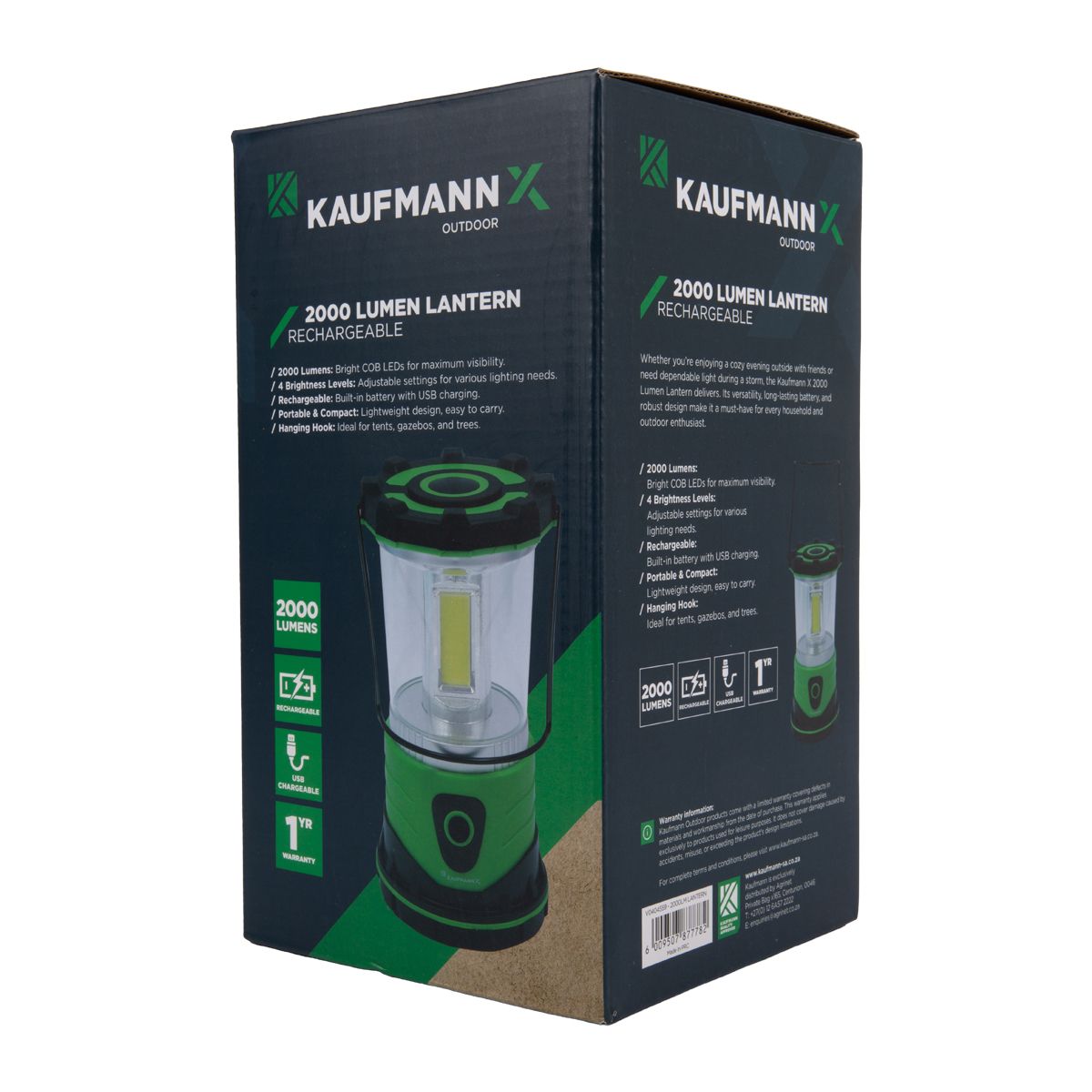 Kaufmann  Outdoor 2000LM Rechargeable Lantern
